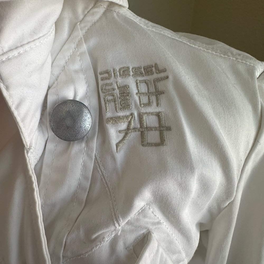 Diesel White Double-Breasted Trench Coat - Picture 6 of 11